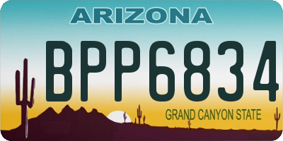 AZ license plate BPP6834
