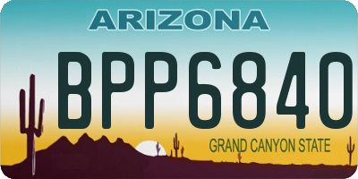 AZ license plate BPP6840
