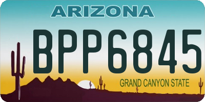 AZ license plate BPP6845