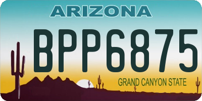 AZ license plate BPP6875