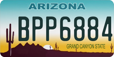 AZ license plate BPP6884