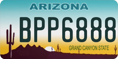 AZ license plate BPP6888