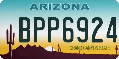 AZ license plate BPP6924