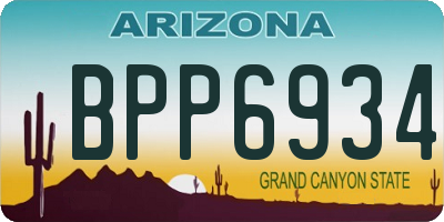 AZ license plate BPP6934