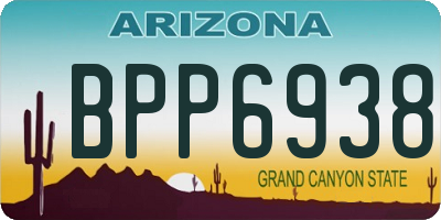 AZ license plate BPP6938