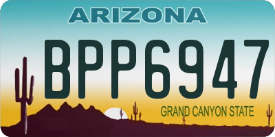 AZ license plate BPP6947