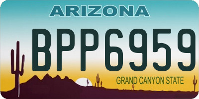 AZ license plate BPP6959