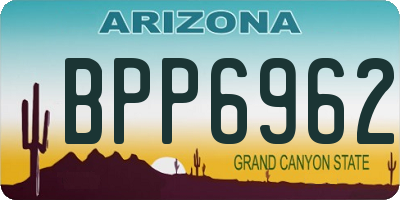 AZ license plate BPP6962