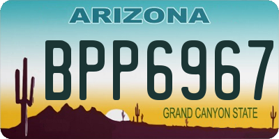 AZ license plate BPP6967
