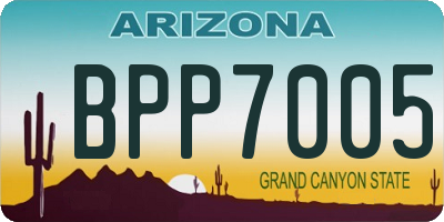 AZ license plate BPP7005