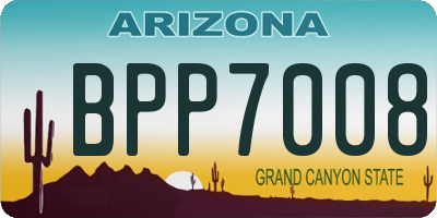 AZ license plate BPP7008