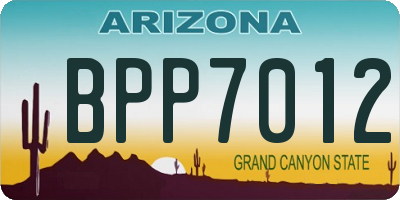 AZ license plate BPP7012