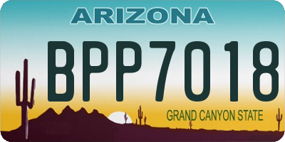 AZ license plate BPP7018