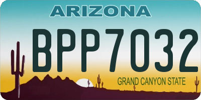 AZ license plate BPP7032
