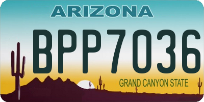AZ license plate BPP7036