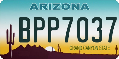 AZ license plate BPP7037
