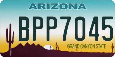 AZ license plate BPP7045