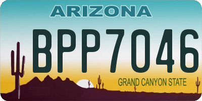 AZ license plate BPP7046