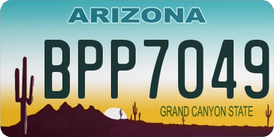 AZ license plate BPP7049