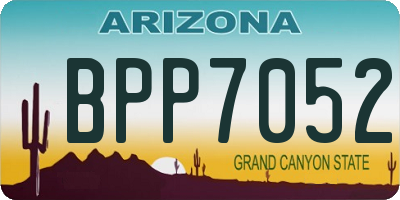 AZ license plate BPP7052