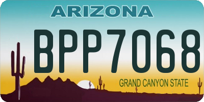AZ license plate BPP7068