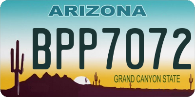 AZ license plate BPP7072