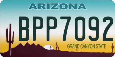 AZ license plate BPP7092