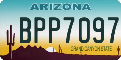 AZ license plate BPP7097
