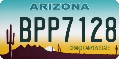 AZ license plate BPP7128