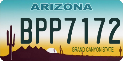 AZ license plate BPP7172