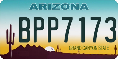 AZ license plate BPP7173