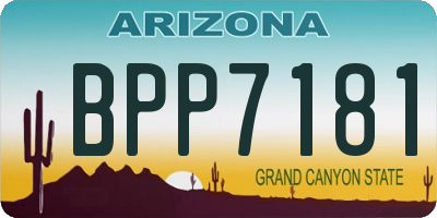 AZ license plate BPP7181