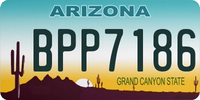 AZ license plate BPP7186