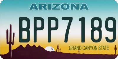 AZ license plate BPP7189