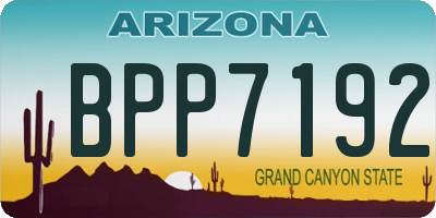 AZ license plate BPP7192