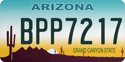 AZ license plate BPP7217