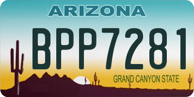 AZ license plate BPP7281