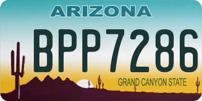 AZ license plate BPP7286