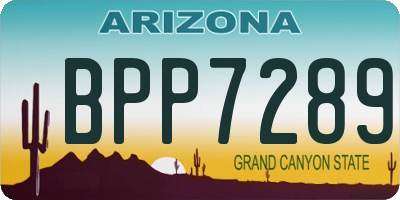 AZ license plate BPP7289