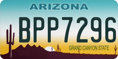 AZ license plate BPP7296