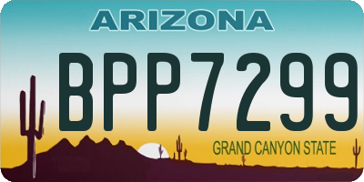 AZ license plate BPP7299