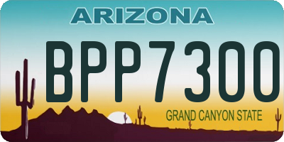 AZ license plate BPP7300