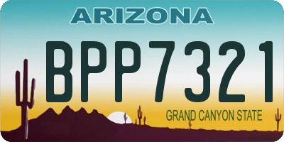 AZ license plate BPP7321