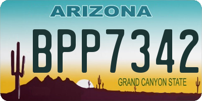 AZ license plate BPP7342
