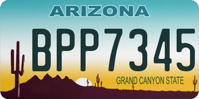 AZ license plate BPP7345