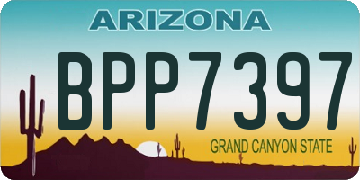 AZ license plate BPP7397