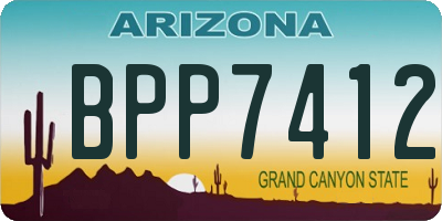 AZ license plate BPP7412