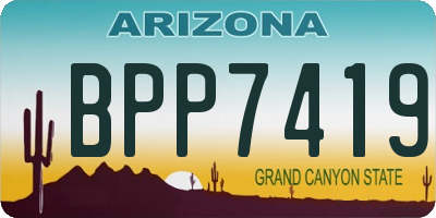 AZ license plate BPP7419
