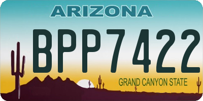 AZ license plate BPP7422