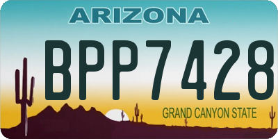 AZ license plate BPP7428